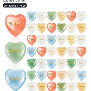 Colorful Inspirational Heart Stones Set